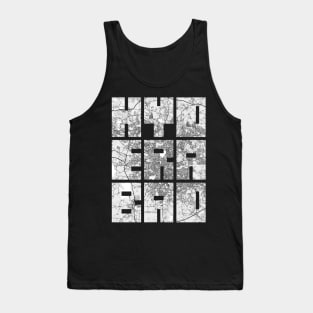 Hyderabad, India City Map Typography - Light Tank Top